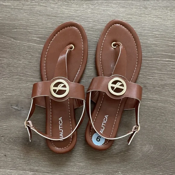 Nautica Shoes Nautica Brown Sandals Classic Tstrap Design